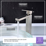 ANZZI Enti Elegant Vessel Sink Faucet (8.87" H), Single Hole, Rhino Alloy Solid Brass, with Rust Resistant Finish, Various Finishes