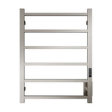 ANZZI Charles Series 6-Bar Wall Mounted Towel Warmer (20.47" W x 26.77" H), Dual Installation, Digital Control Panel, Rhino Alloy Certified Stainless Steel