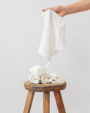 Waffle face cloth set of 5 in White