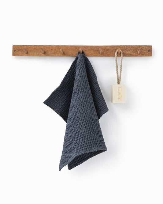 Waffle face towel in Dark gray
