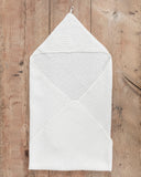 Hooded waffle baby towel in White