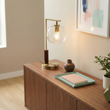 Wander Right Angle Glass Table Lamp - Bronze