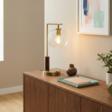 Wander Right Angle Glass Table Lamp - Bronze