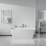 Vault Series 67 in. x 32 in. Flat Bottom Acrylic Freestanding Soaking Bathtub with Center Drain and Faucet