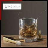 Bullet Whiskey Chillers Stones - 1.75in Whiskey Rocks by The Wine Savant Set of 6 - Stainless Steel Bullet Shaped Ice Cubes, Gift Box Come, Tongs and Storage Bag, Whiskey or Scotch Rocks (Gold)