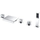 Guaira 3-Handle Deck-Mount Roman Tub Faucet in Chrome