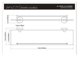 Caster Series Glass Shelf in Brushed Nickel
