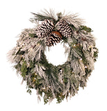 24 Inch Snowfall Creek Pre-lit Christmas Wreath