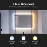 ANZZI Rectangular LED Mirror (24x31 or 27x39 in.), Copper-Free, Adjustable CCT, Defogger, with Bluetooth & Magnifying Variants