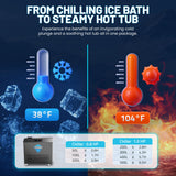 62 in. 2-Person 0-Jet Cedar Cold Plunge Ice Bath/Hot Tub with 24 in. Depth and 169 Gal. Capacity in Natural Finish