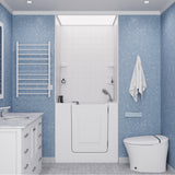 Rampart Series 60 in. W x 60 in. H 2-Piece Glue-Up Acrylic Shower Wall Set in White with 4 in. Square Tile Design