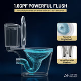 ANZZI Nesso 1.6 GPF Upflush Macerating Toilet System, Comfort Height, Soft-Close Lid, Powerful 0.8 HP Pump (26 ft Vertical / 197 ft Horizontal), Multi-Fixture Capacity, White