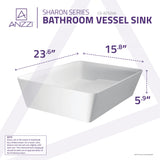 Sharon Solid Surface Vessel Sink in Matte White