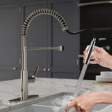 ANZZI Ola Touchless Faucet, 1-Handle, Dual Spray Pull-Down Sprayer, Motion Sensor Activation, Deck Plate Included, Rhino Alloy, Multiple Finishes