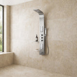 FIELD Series 58 in. 2-Jetted Full Body Shower Panel System with Heavy Rain Shower and Spray Wand in Brushed Steel