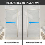 Welle 34 in. x 74 in. Framed Fixed Shower Screen Door with 5/16" (8mm) Tempered Fluted or Clear Glass