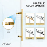 Mountain 60 in x 76 in. Reversible Frameless Sliding Deco-Glass Shower Door with Soft-Close System - Multiple Finishes