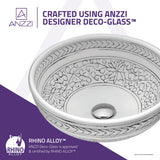 Cadence Series 16 in. Round Bathroom Vessel Sink with Stain-Resistant Non-Porous Surface in Decor White Finish Glass