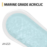 Talyah Series 71 in. x 35 in. Flat Bottom Acrylic Freestanding Soaking Bathtub with Center Drain in Glossy White