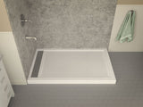 Field Base Series 36 in. L x 60 in. W Corner Shower Shower Pan Base with Left Drain in Glossy White Marine Acrylic