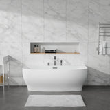 Bank Series 65 in. x 31 in. Flat Bottom Acrylic Freestanding Soaking Bathtub with Center Drain and Faucet