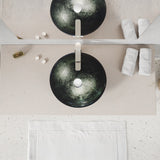 Amalfi Round Glass Vessel Bathroom Sink with Stellar Black Finish
