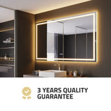 36-in. x 60-in. Frameless LED Front/Back Light Bathroom Mirror w/Defogger