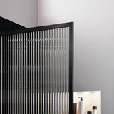 Welle 34 in. x 74 in. Framed Fixed Shower Screen Door with 5/16" (8mm) Tempered Fluted or Clear Glass