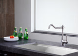 ANZZI Patriarch Elegant Kitchen Faucet, Single Handle Control, High-Arc Spout (8.27" H), WaterSense Certified, Rhino Alloy Solid Brass, Various Finishes