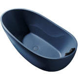 Kelut Series 67 in. Flat Bottom Solid Surface Freestanding Soaking Bathtub