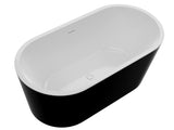 ANZZI Chand Series 55" - 67" Flat Bottom Freestanding Soaker Tub with Ergonomic Design, Rhino Alloy Certified Acrylic, and Center Drain