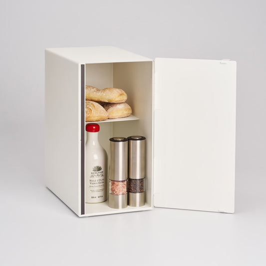 Bread Box - Vertical - Steel + Wood