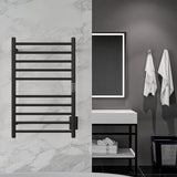 Bali Series 10-Bar Wall Mounted Electric Bathroom Towel Warmer Rack in Brushed Nickel Finish Stainless Steel