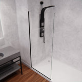 Screen Series 34 in. x 74 in. Fixed Frameless Shower Door with Tsunami Guard Tempered Clear Glass