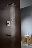 Mezzo Series Single Handle Wall Mounted Showerhead and Bath Faucet Set in Brushed Nickel