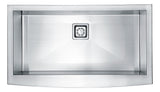 Elysian Farmhouse Stainless Steel 36 in. Single Bowl Kitchen Sink in Brushed Satin