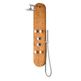 Crane Series 52 in. Full Body Shower Panel with Heavy Rain Shower and Body Jets and Spray Wand in Natural Bamboo
