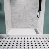 Alexander 60 in. L x 36 in. W Alcove Shower Pan Base with Left or Right Drain in Glossy White Marine Acrylic