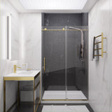 Madam Series 44 to 48 in. x 76 in. Sliding Frameless Shower Door with Tsunami Guard Tempered Glass