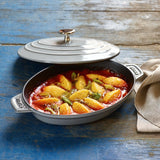 STAUB Cast Iron 9-inch x 6.6-inch Oval Covered Baking Dish