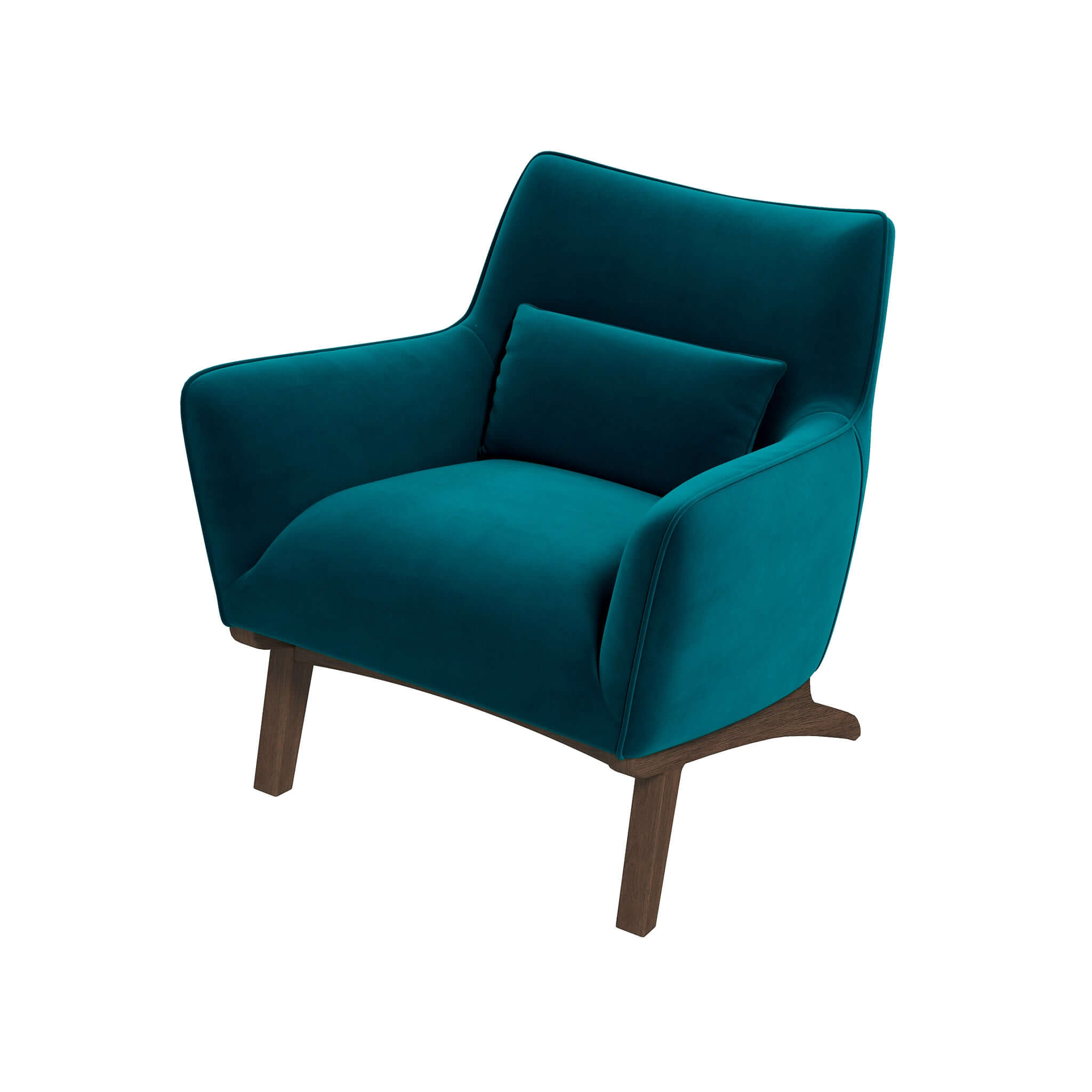 Brayden Mid Century Modern Turquoise Velvet Armchair