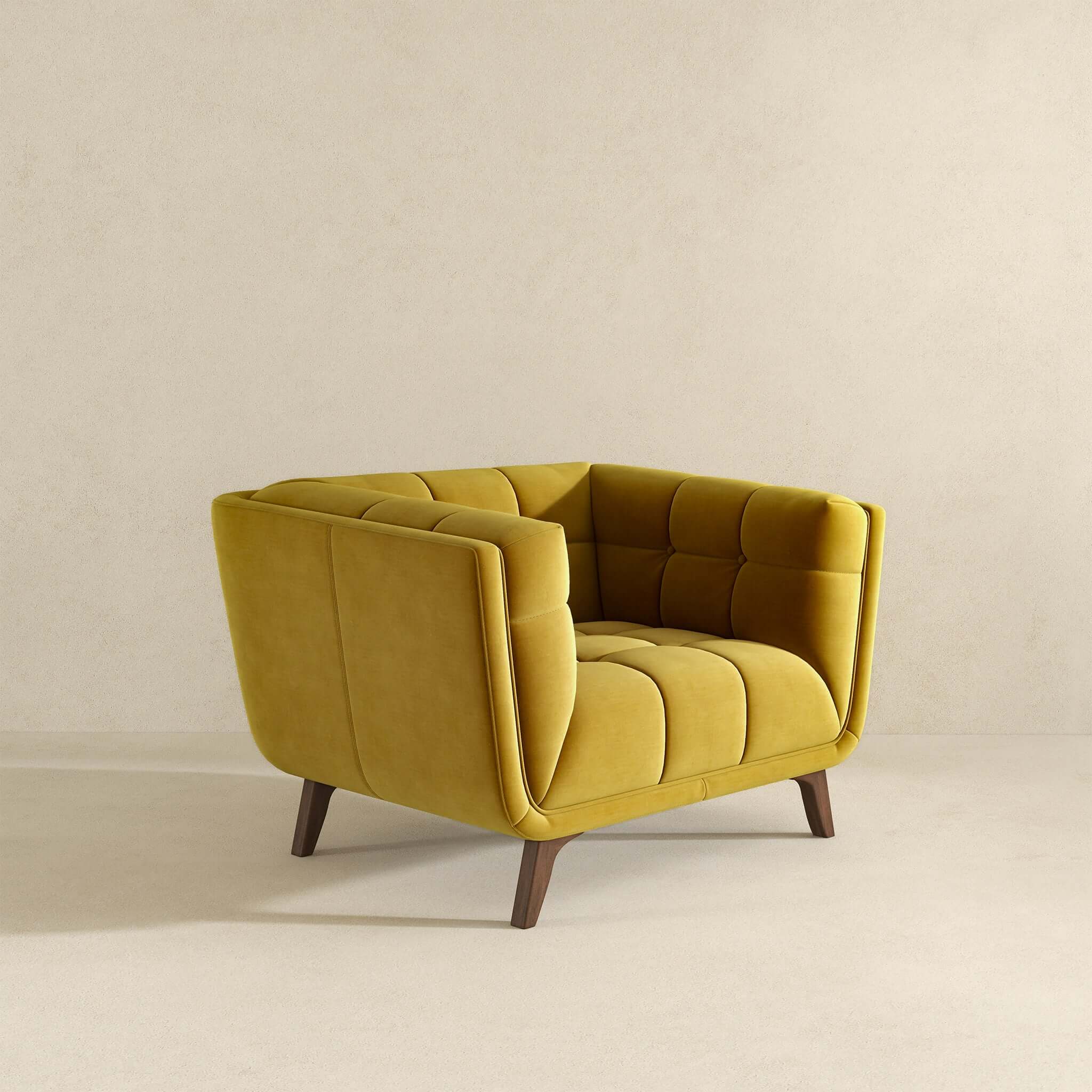 Addison Mid Century Modern Gold Velvet Lounge Chair