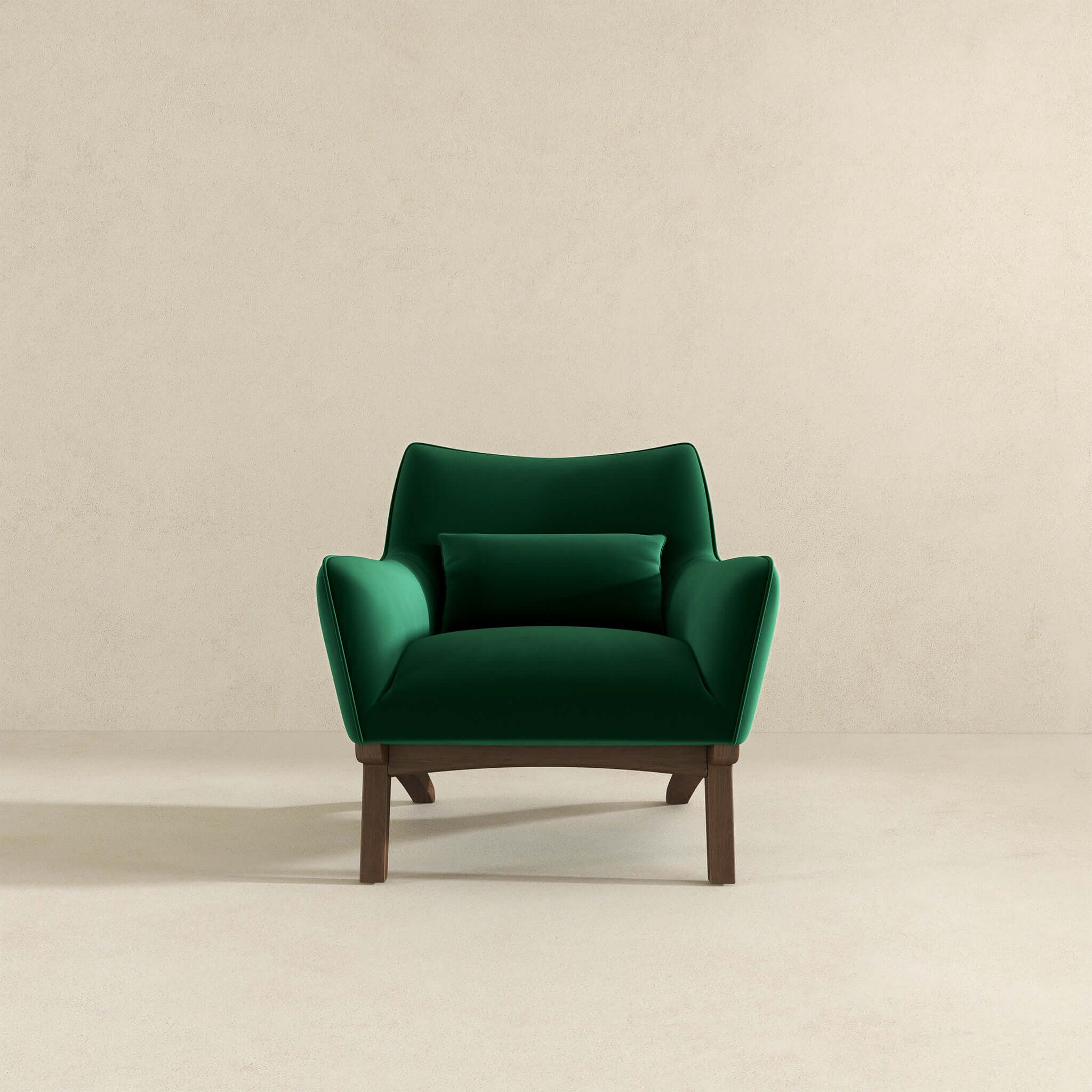 Brayden Mid Century Modern Dark Green Velvet Armchair