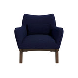 Brayden Mid Century Modern Dark Blue Boucle Armchair