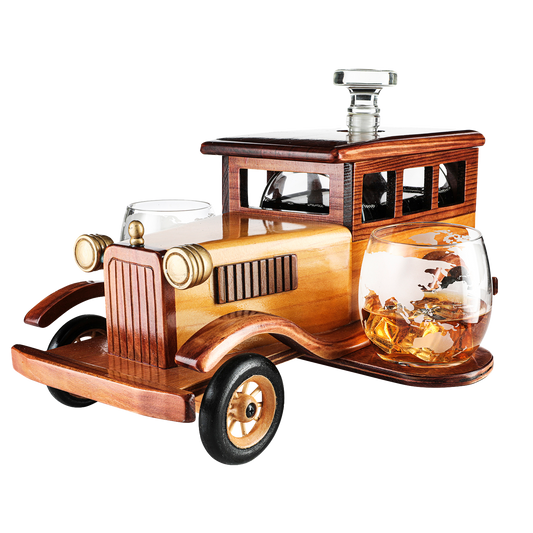 Old Fashioned Car Whiskey Decanter Set, 750ml Decanter Spigot