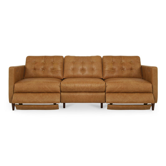 Bridgers - Leather Power Recliner Sofa - Tan