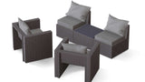Transformer Patio Conversation Set - Modular 3 Piece to 5