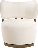 Elara - Velvet Upholstered Swivel Accent Chair - Stained Brown