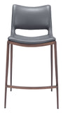 Ace Counter Stool (Set of 2) Dark Gray & Walnut