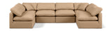 Indulge - Faux Leather 6 Piece Modular U-Shaped Sectional - Tan